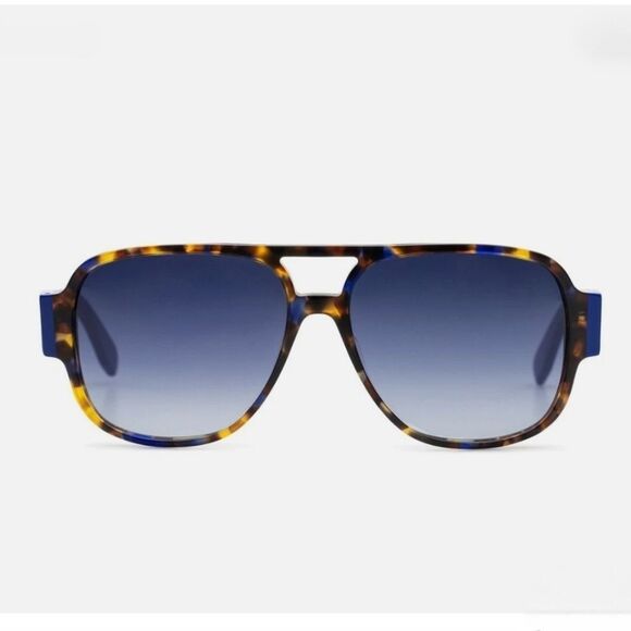 ADIDAS Original Men's Aviator Havana Blue Sunglasses - Picture 1 of 12